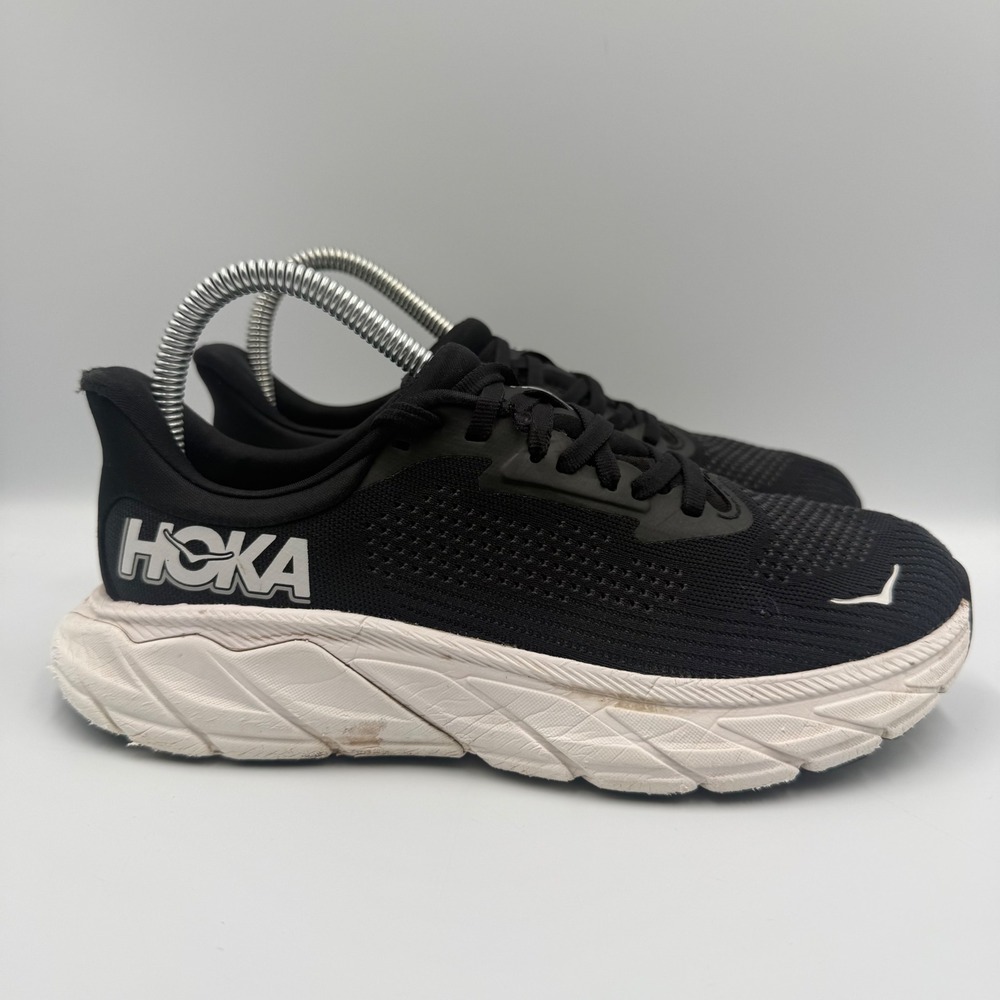 Hoka One One Arahi 7 Women Size 6D Running Shoes Stability Wide BWHT Black White